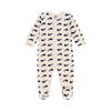 Navy whale patterned velour sleepsuit