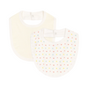 Set of 2 printed cotton baby hearts bibs