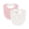 Set of 2 printed cotton baby floral bibs