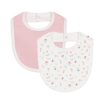 Set of 2 printed cotton baby floral bibs