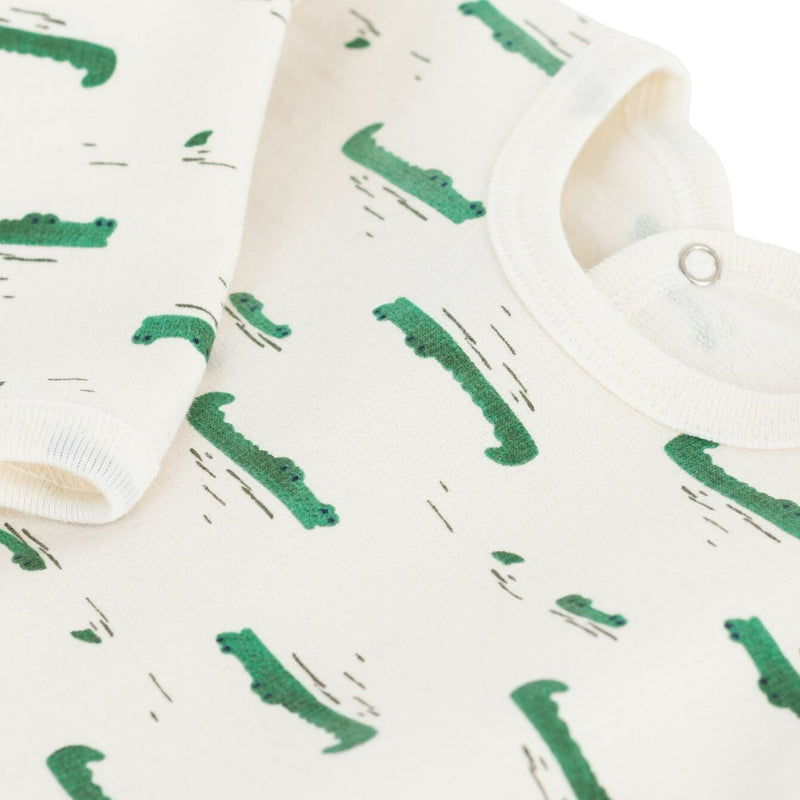 Babies' brushed fleece crocodile print pyjama