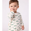 Babies' brushed fleece crocodile print pyjama
