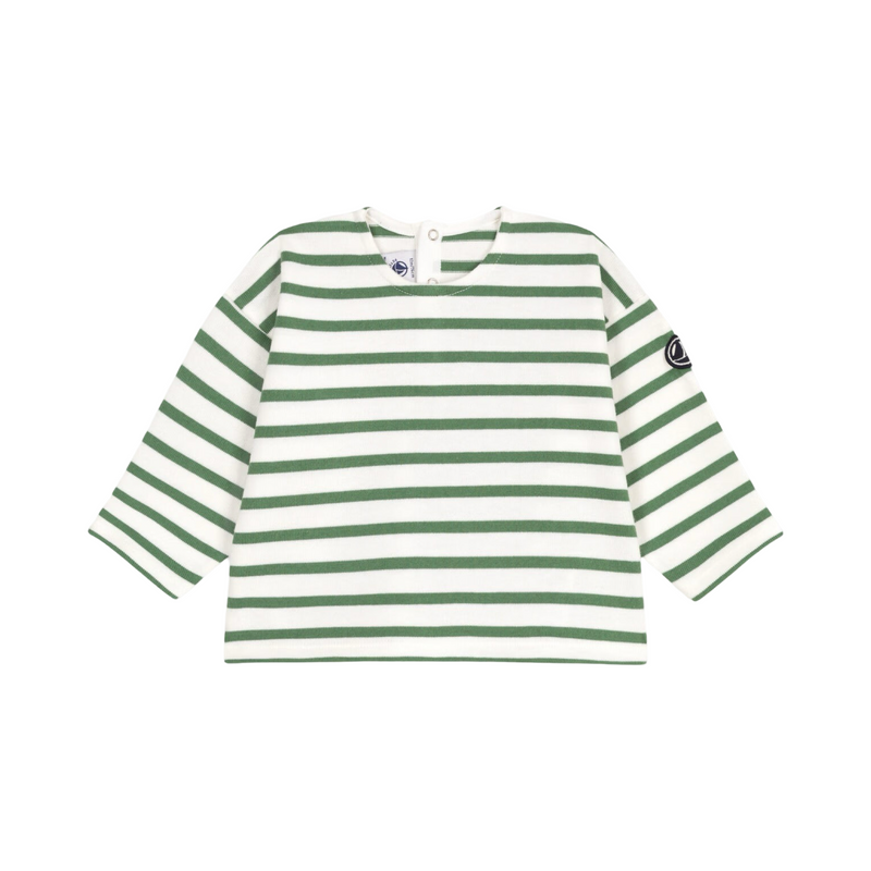 Babies's long-sleeved cotton Breton top