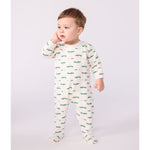 Babies' brushed fleece crocodile print pyjama