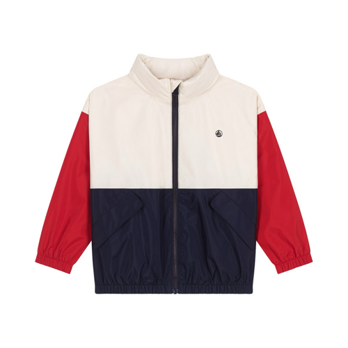 Colour block printed windbreaker