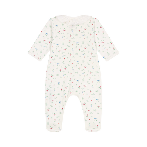 Babies' floral cotton pyjamas with a collar