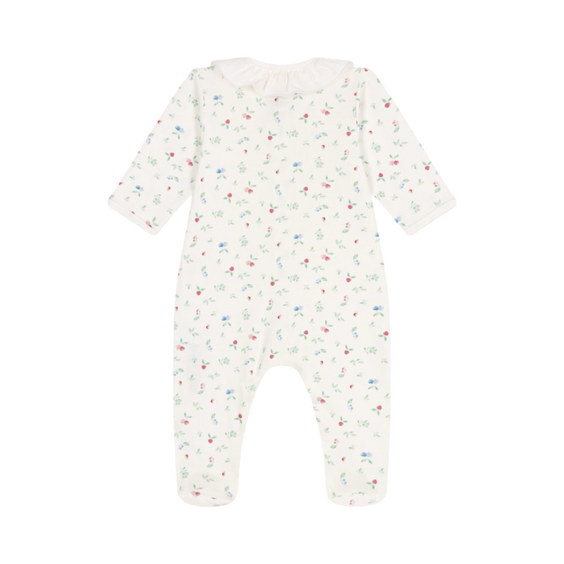 Babies' floral cotton pyjamas with a collar