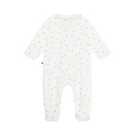 Babies' star printed cotton zipped pyjama suit with a collar