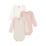 Set of 3 Babies' long-sleeved cotton bodysuits