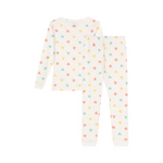 Children's snug-fitting cotton heart print pyjamas