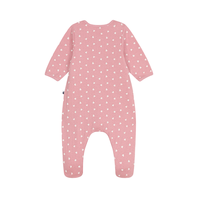 Babies' bodyjama in small heart print tube knit