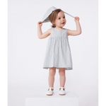 Babies' sleeveless stripy cotton dress