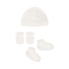 Baby bonnet, booties and mittens set