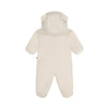 Babies' sherpa snowsuit with ears and a pinstriped lining
