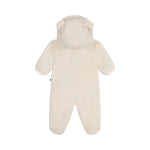 Babies' sherpa snowsuit with ears and a pinstriped lining