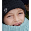 Children's polar fleece-lined knitted beanie hat