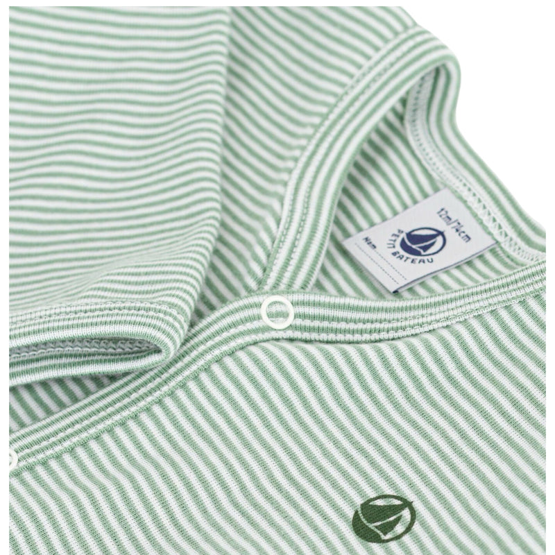 Babies' pinstriped cotton pyjama suit