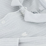 Babies' plain velour pyjama suit with a collar