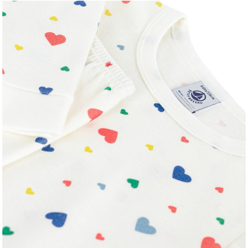 Children's pyjamas in cotton with a heart print