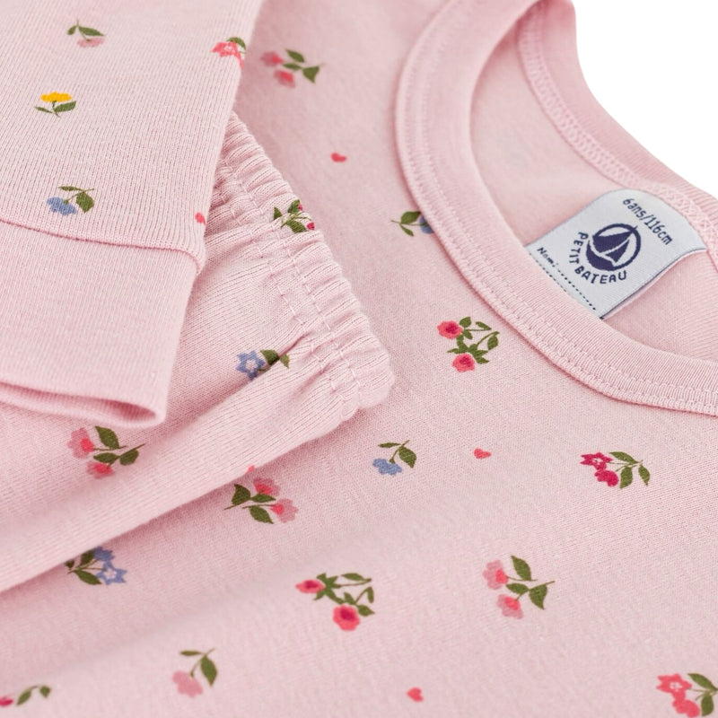 Children's pyjamas in cotton with a flower print