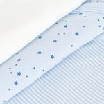 Set of 3 babies' long-sleeved printed cotton wrapover bodies