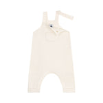 Babies' plain dungarees knitted in wool and cotton