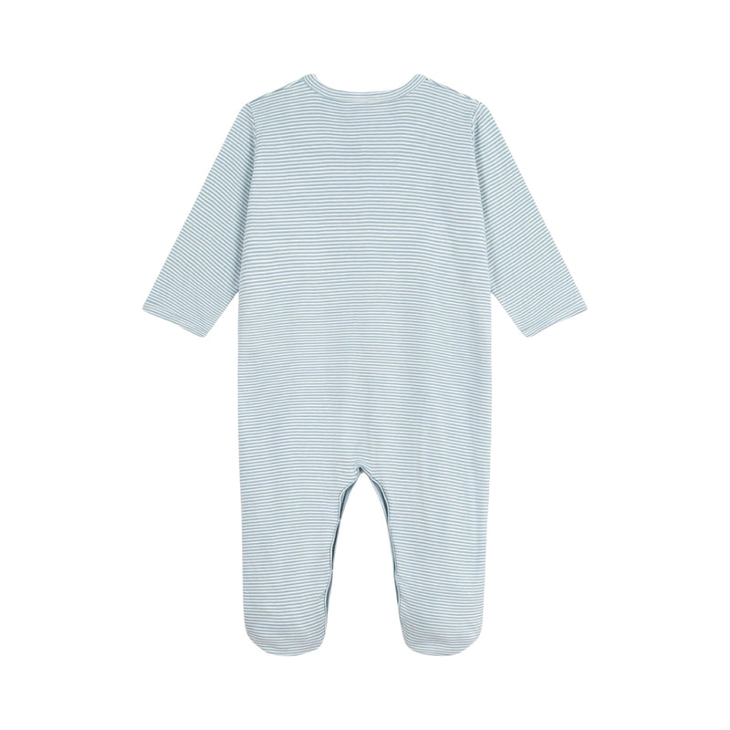 Babies' pinstriped cotton pyjama suit