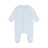 Babies' stars printed velour pyjama suit with a collar