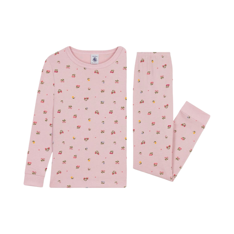 Children's pyjamas in cotton with a flower print