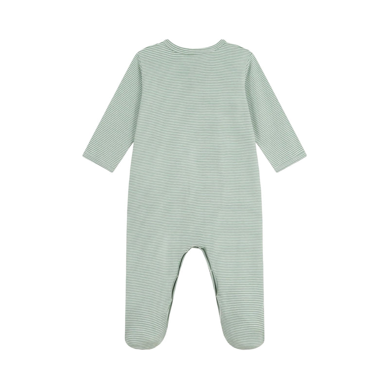 Babies' pinstriped cotton pyjama suit