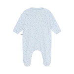 Babies' stars printed velour pyjama suit with a collar