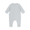 Babies' plain velour pyjama suit with a collar