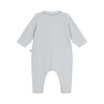 Babies' plain velour pyjama suit with a collar