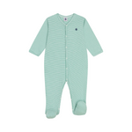 Babies' stripy cotton pyjama suit