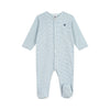 Babies' pinstriped cotton pyjama suit