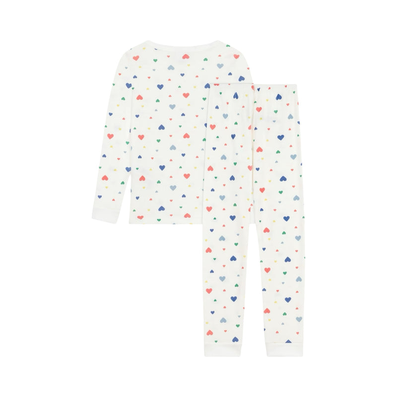 Children's pyjamas in cotton with a heart print