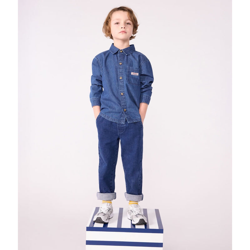 Children's plain denim shirt