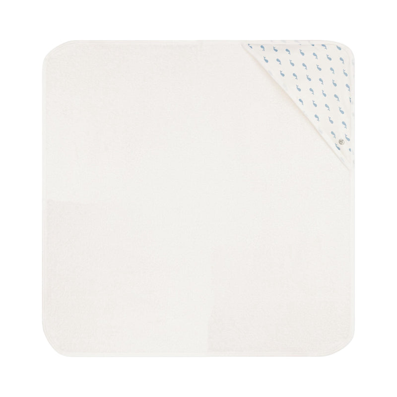 Serviette de bain carrée en coton pour bébé Baleines