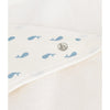 Serviette de bain carrée en coton pour bébé Baleines