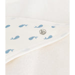 Serviette de bain carrée en coton pour bébé Baleines