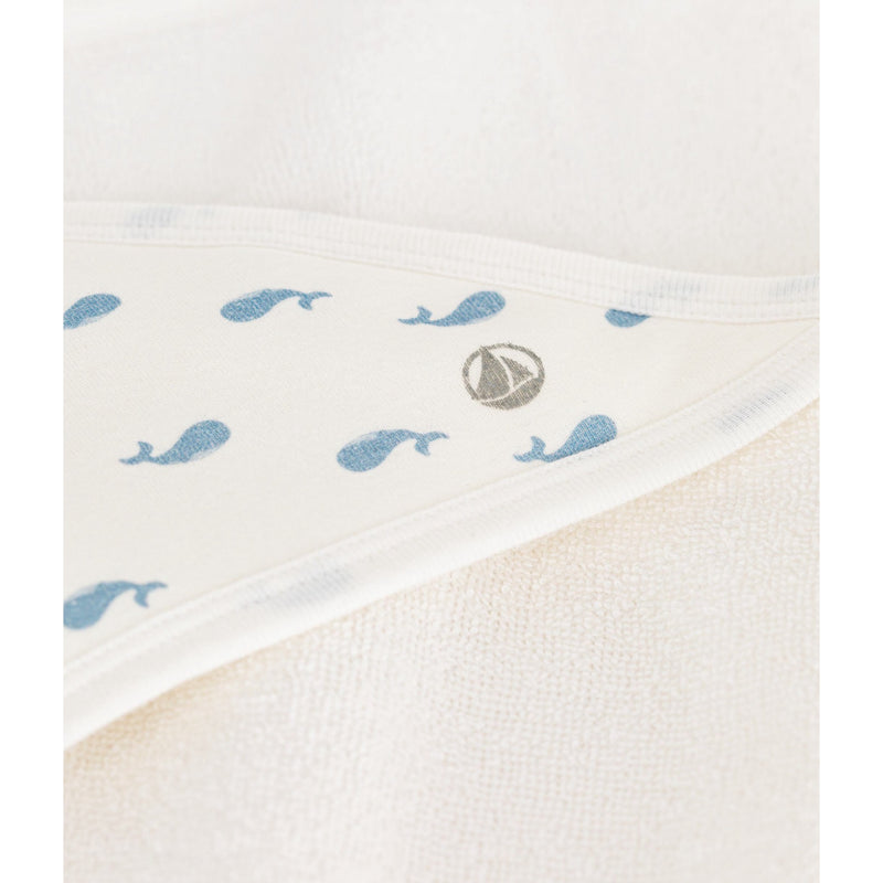 Serviette de bain carrée en coton pour bébé Baleines