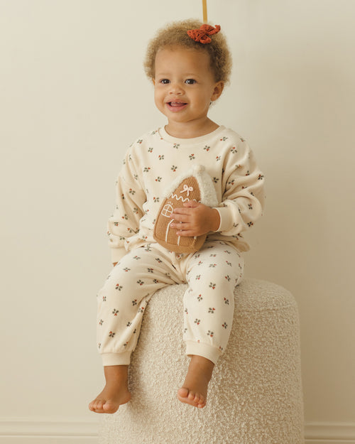 Holly berry velour relaxed sweatpant