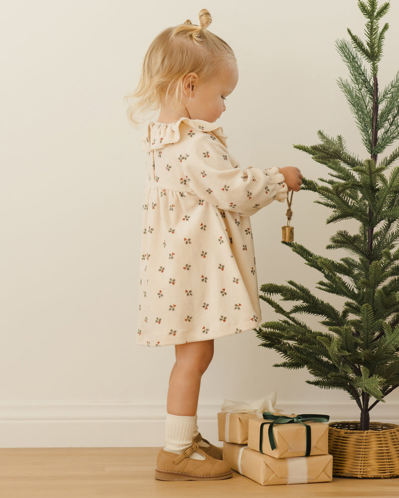 Robe en velours Holly Berry pour bébé