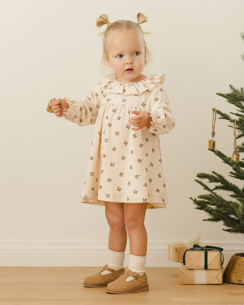 Robe en velours Holly Berry pour bébé