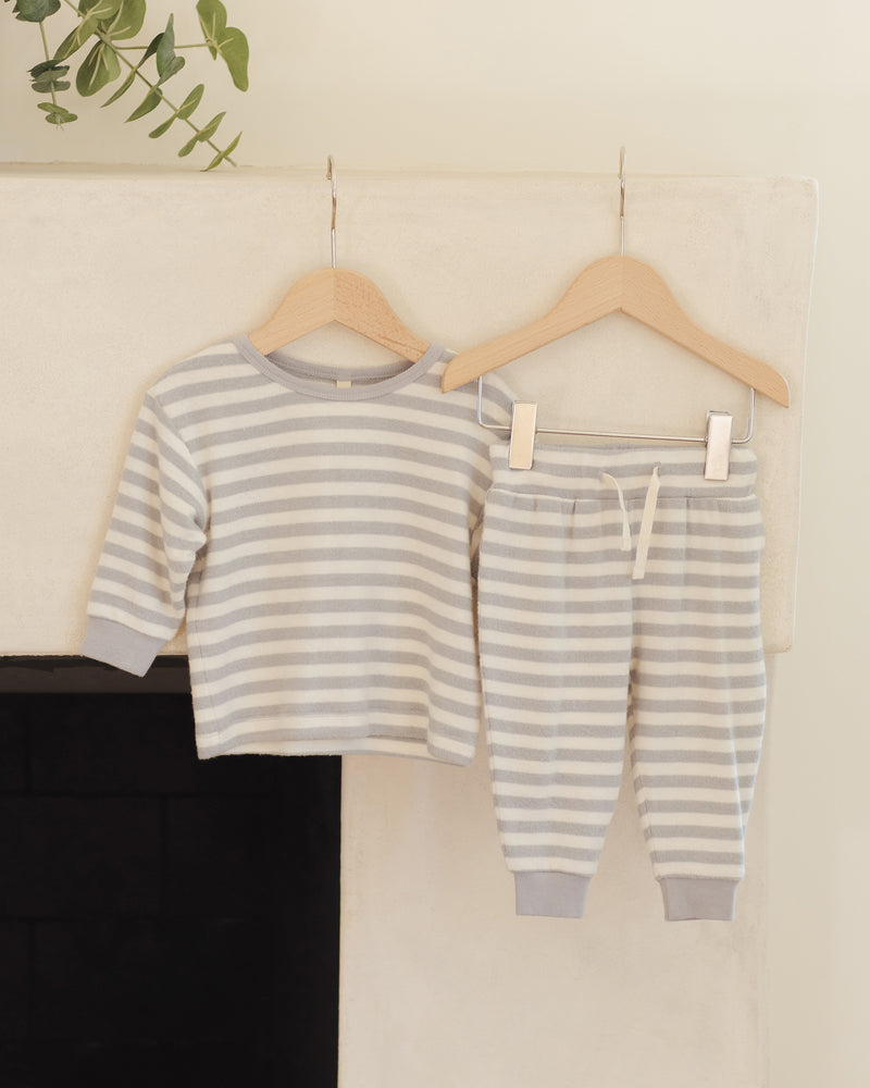 Ensemble à rayures bleues