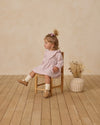 Lilac ditsy long sleeve ruffle v dress