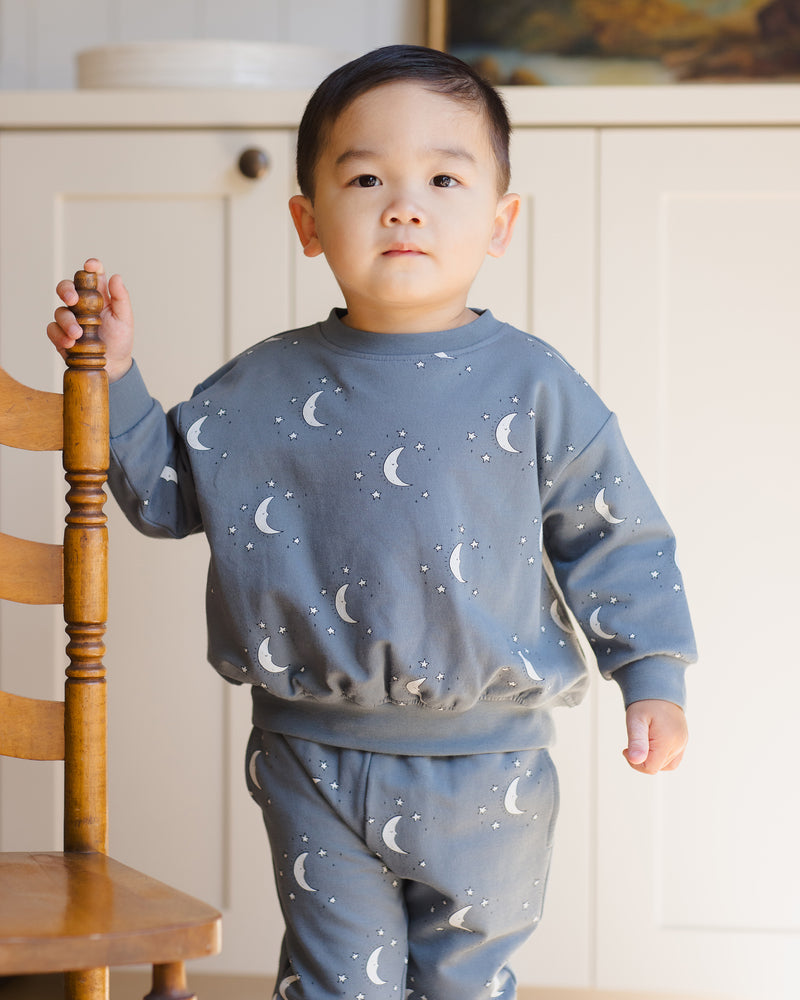Silver moons relaxed fleece sweatshirt