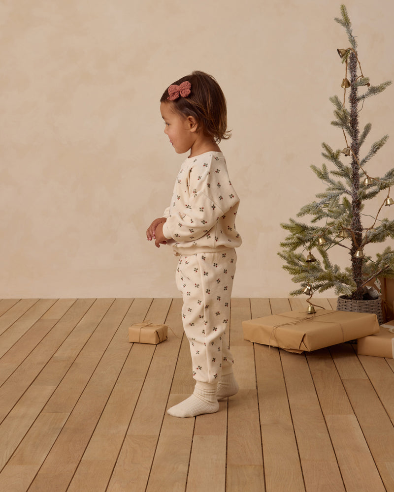 Pantalon de survêtement décontracté en velours Holly Berry