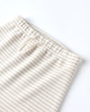 Oat micro stripe drawstring pant