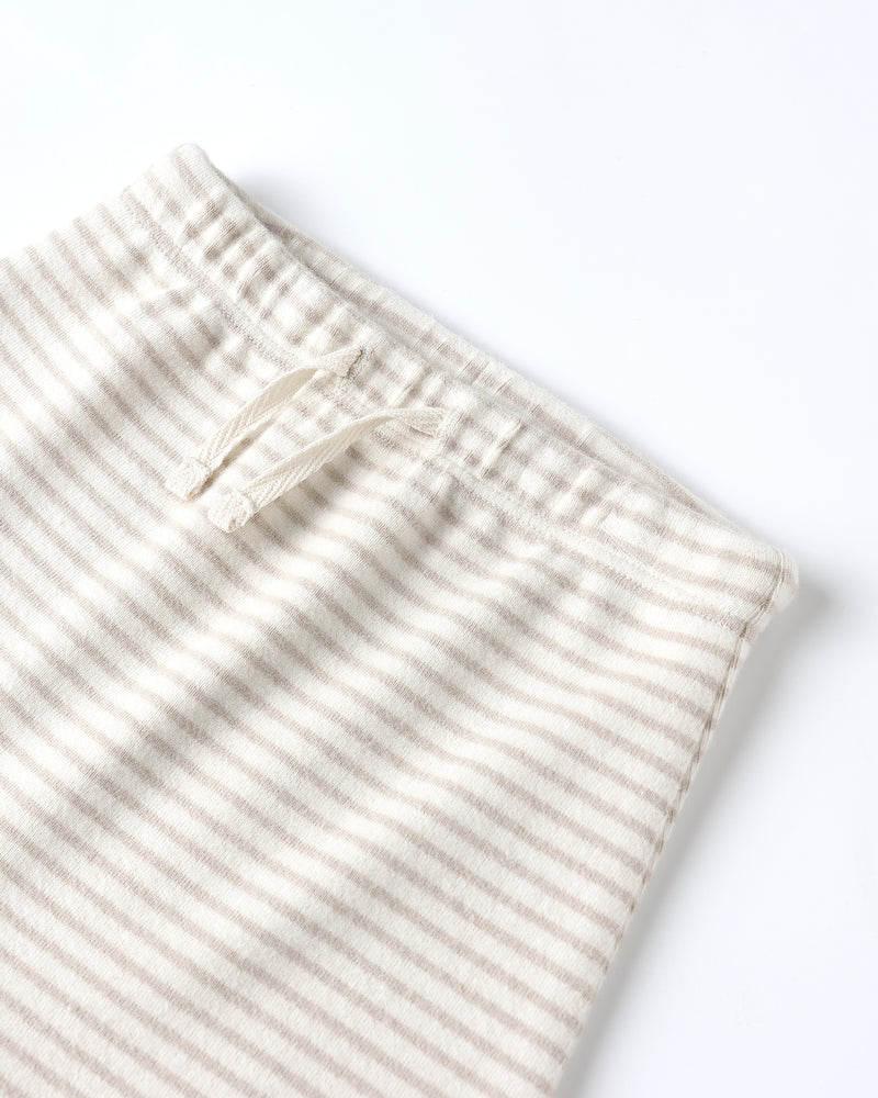 Oat micro stripe drawstring pant